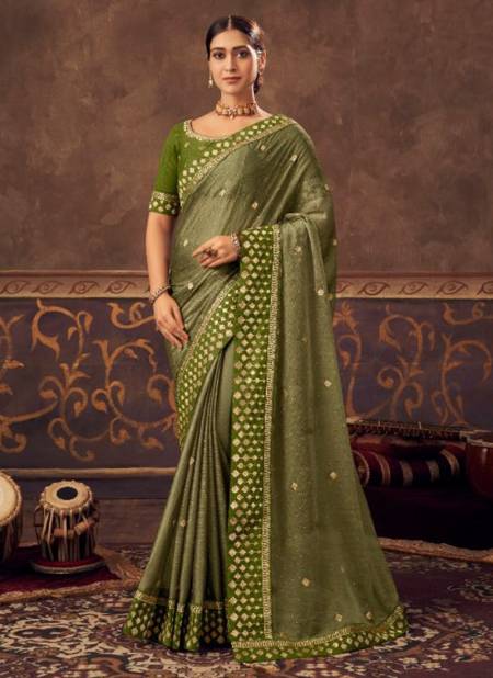 Light Green Colour Nihaara Kavira New Latest Designer Ethnic Wear Chiffon Saree Collection 4809